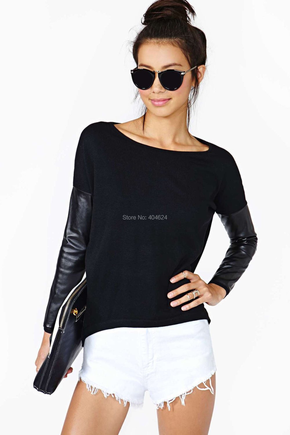 Кожаная кофта женская