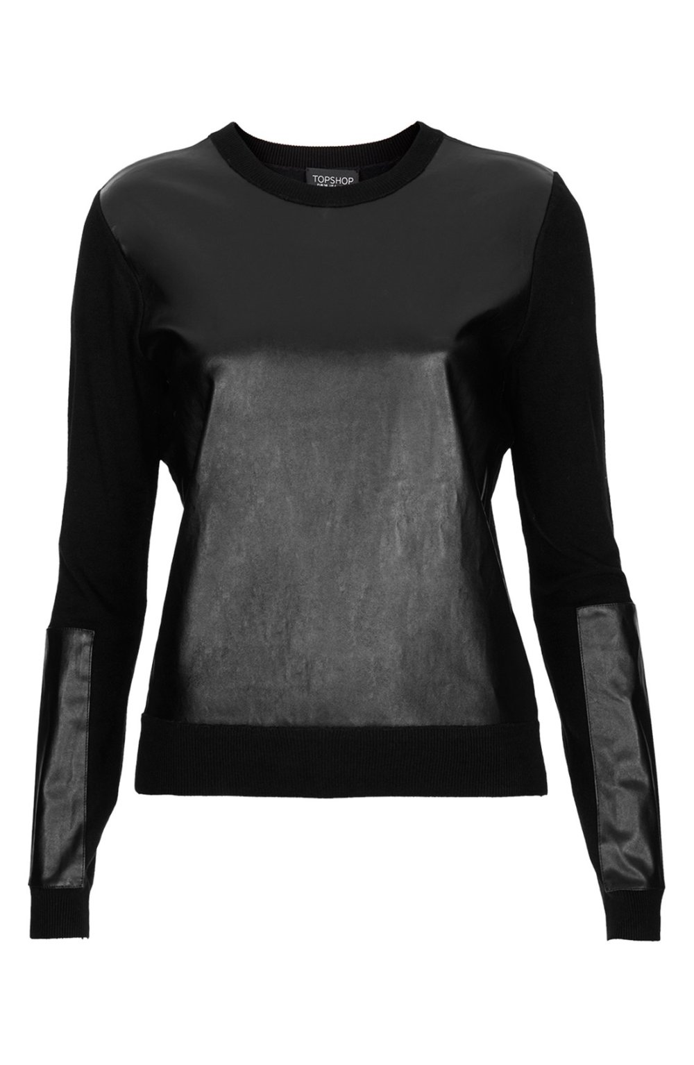 Свитшот с кожаными вставками