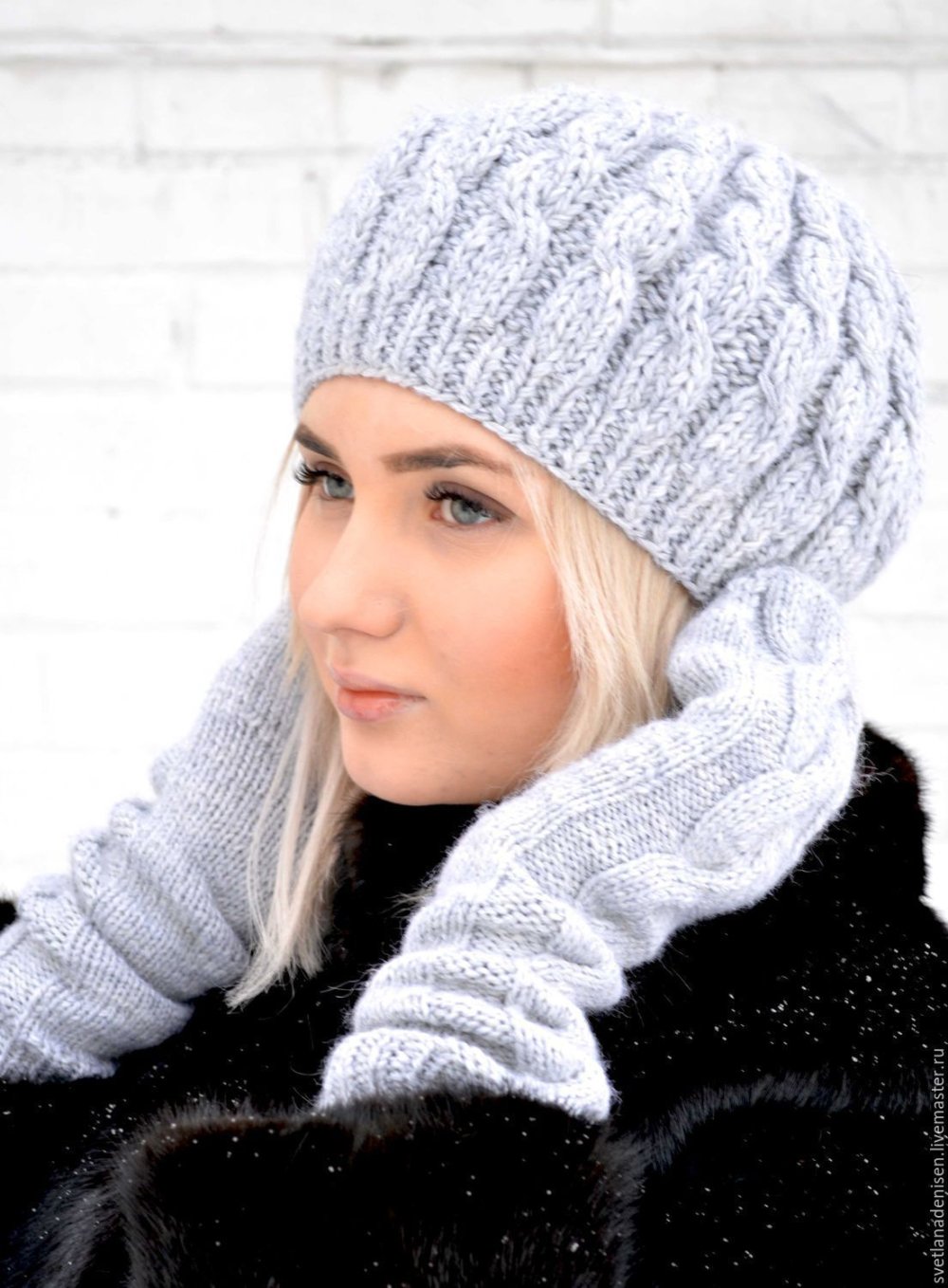 Шапка спицами без отворота
