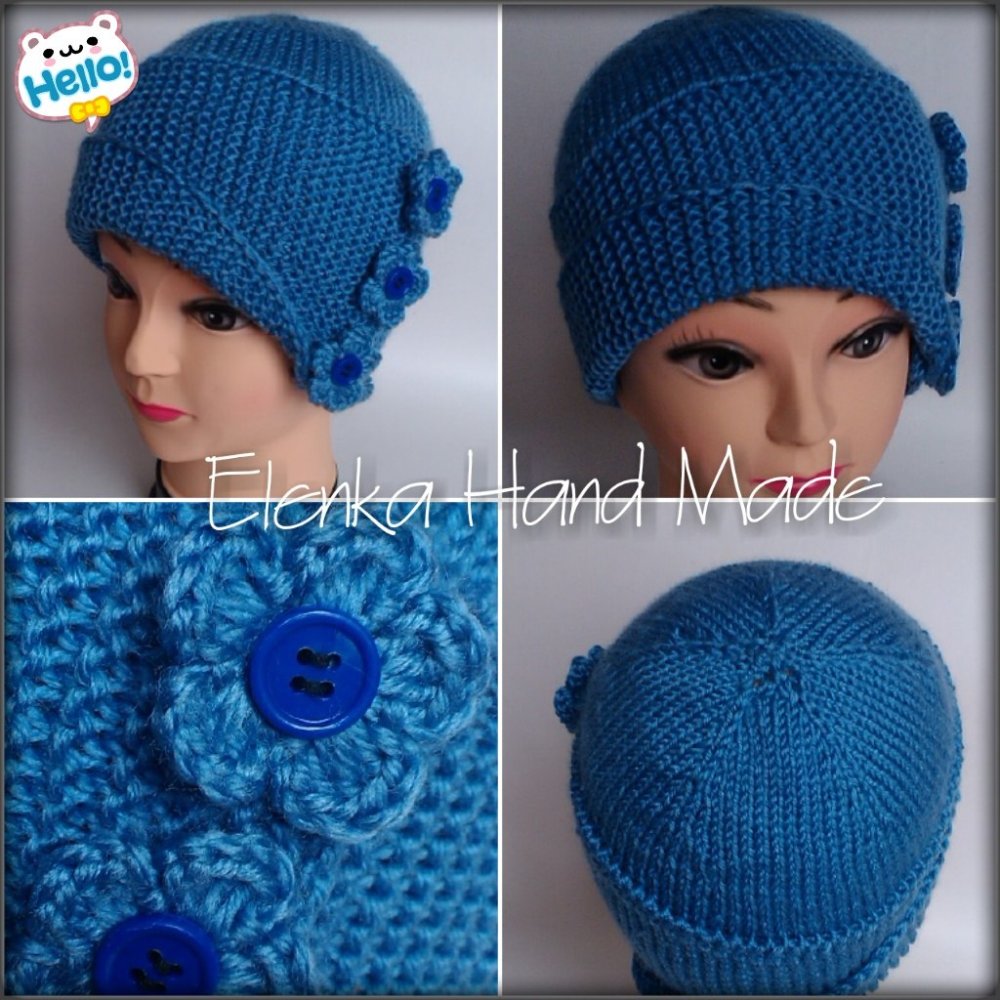 Вязание шапки Робин спицами