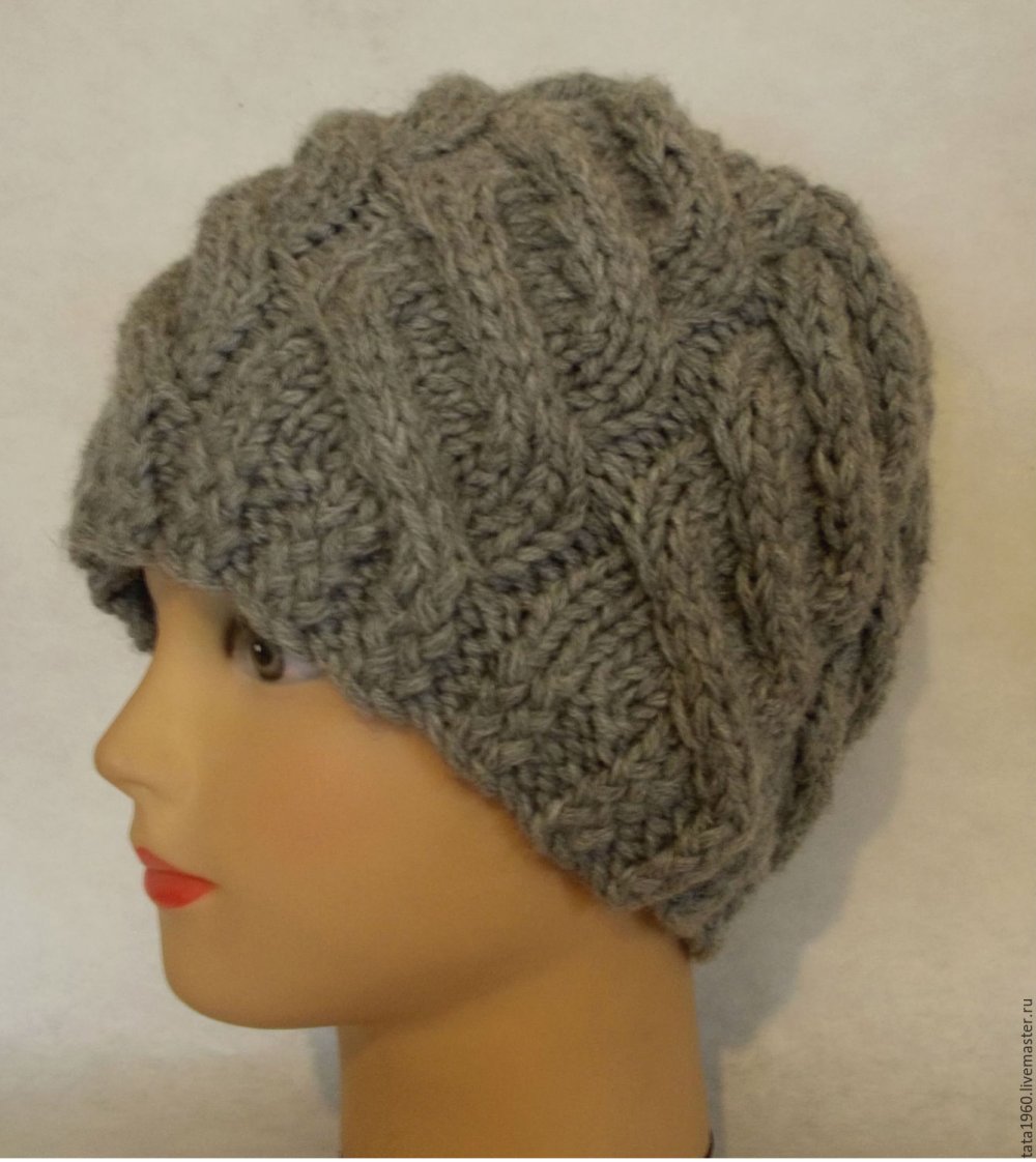 Круглая шапка спицами