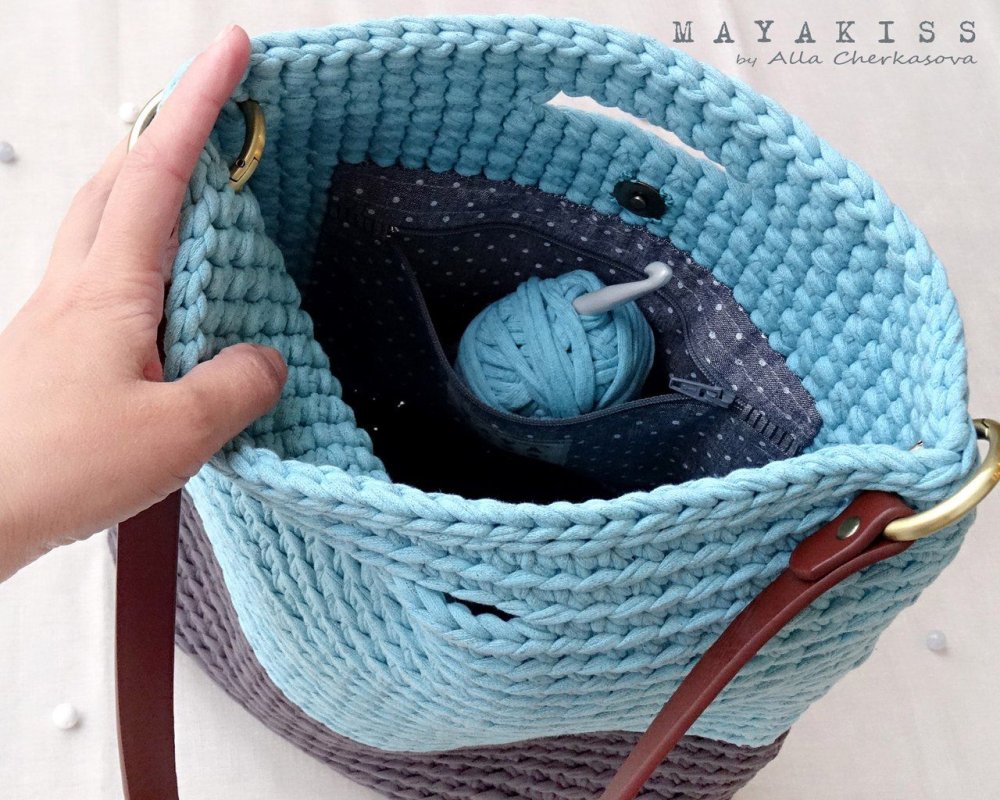 Круглая сумка из полиэфирного шнура