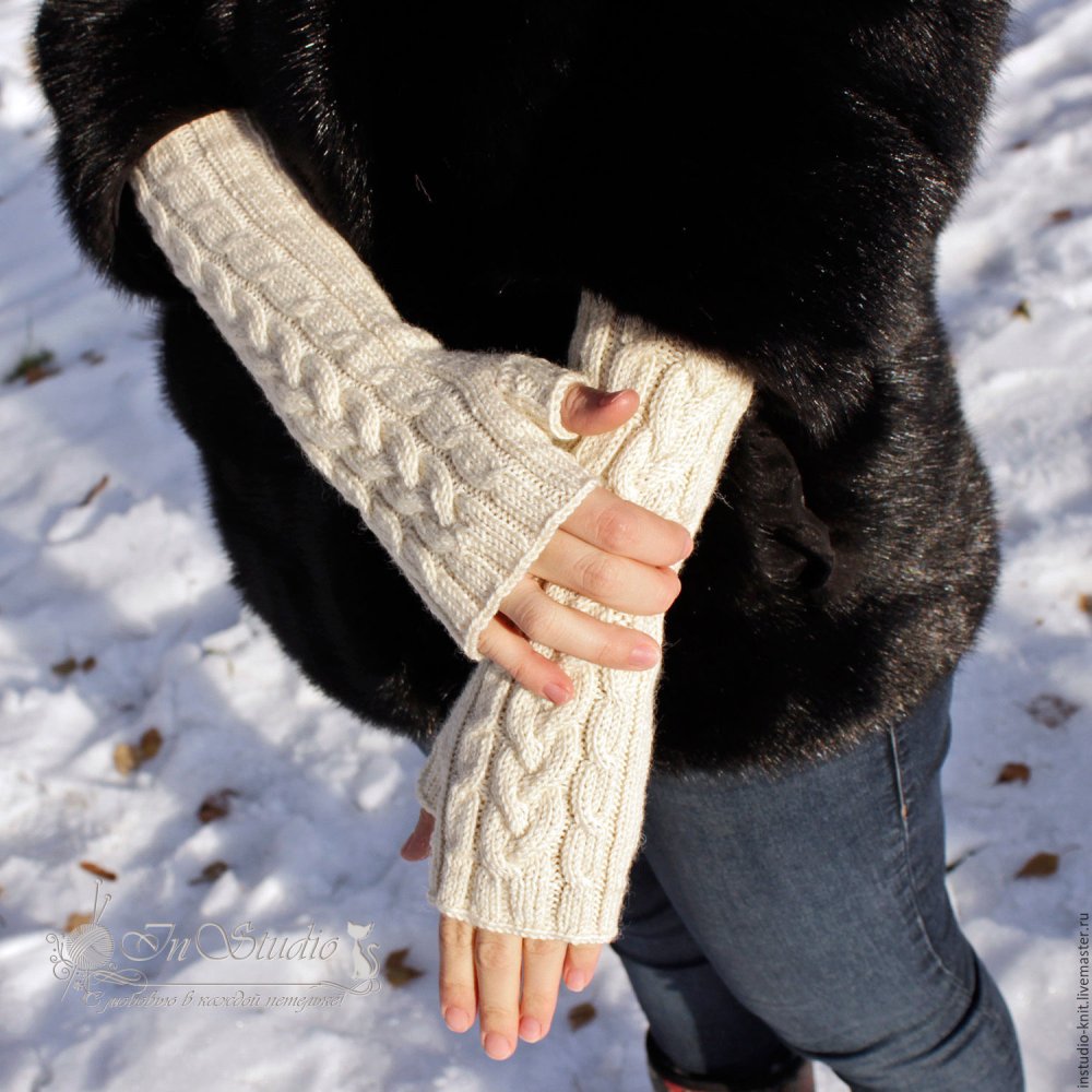 Вязаные рукава для шубки
