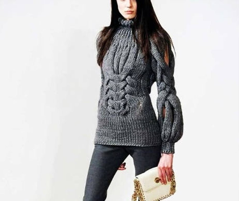 Кота меланж ручной вязки подиум фото