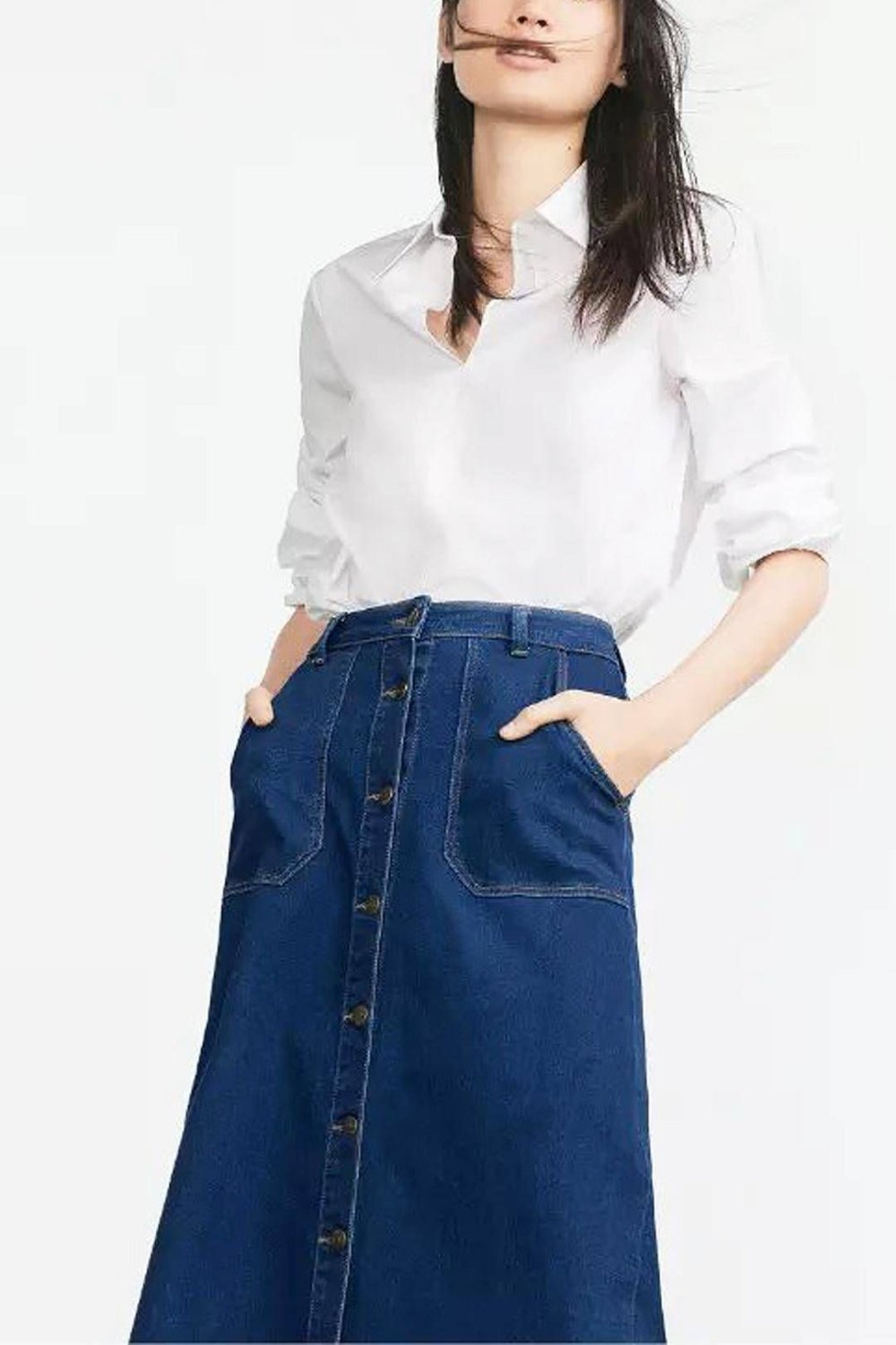 Zara юбка джинсовая на пуговицах