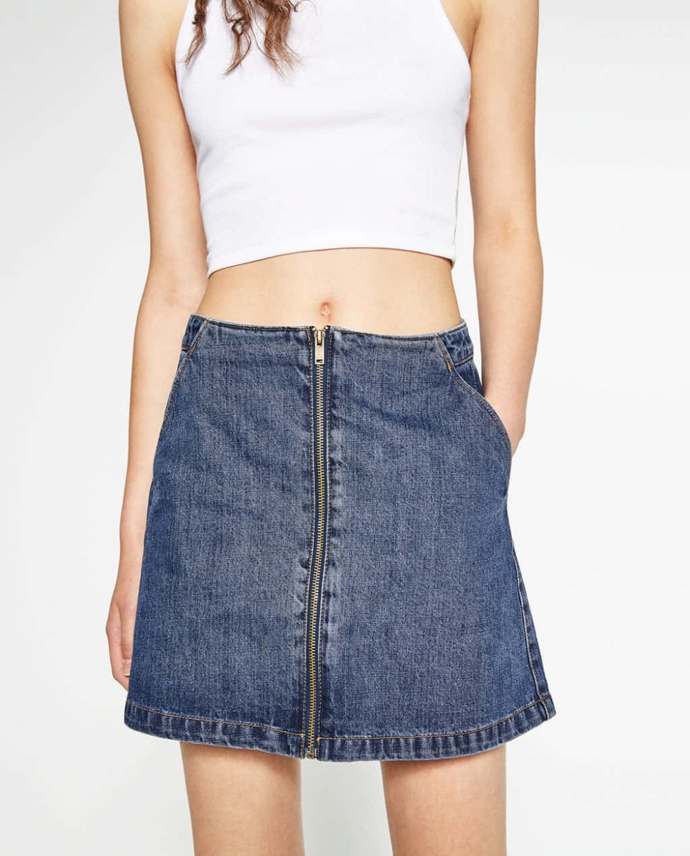 Мини Zara джинсовая юбка