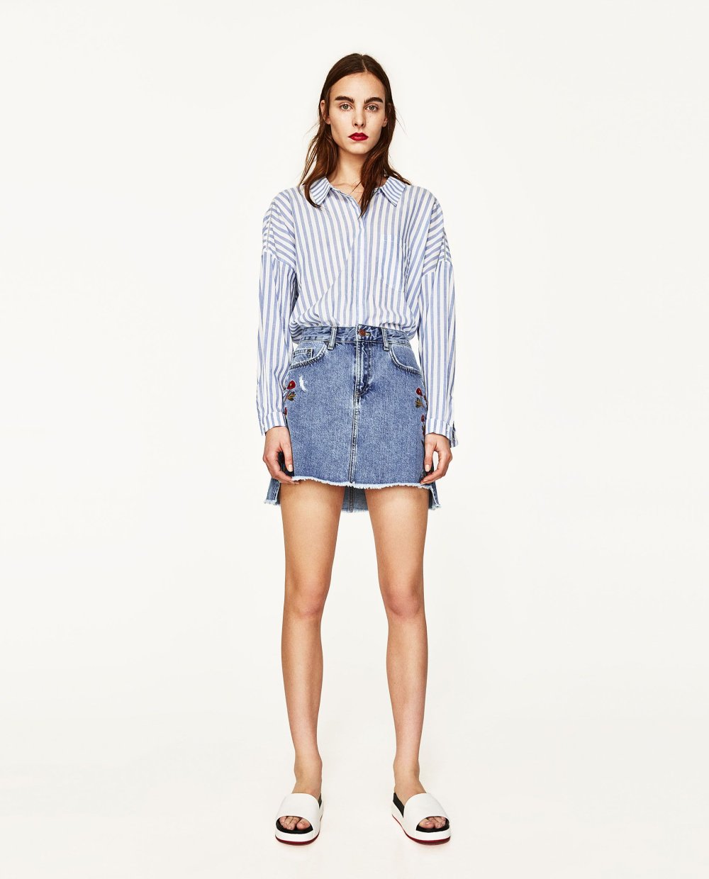 Джинсовая юбка миди Zara