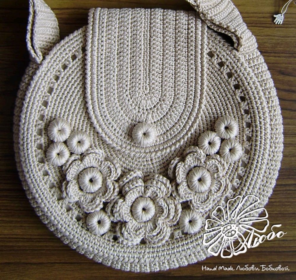 Круглая сумка из полиэфирного шнура