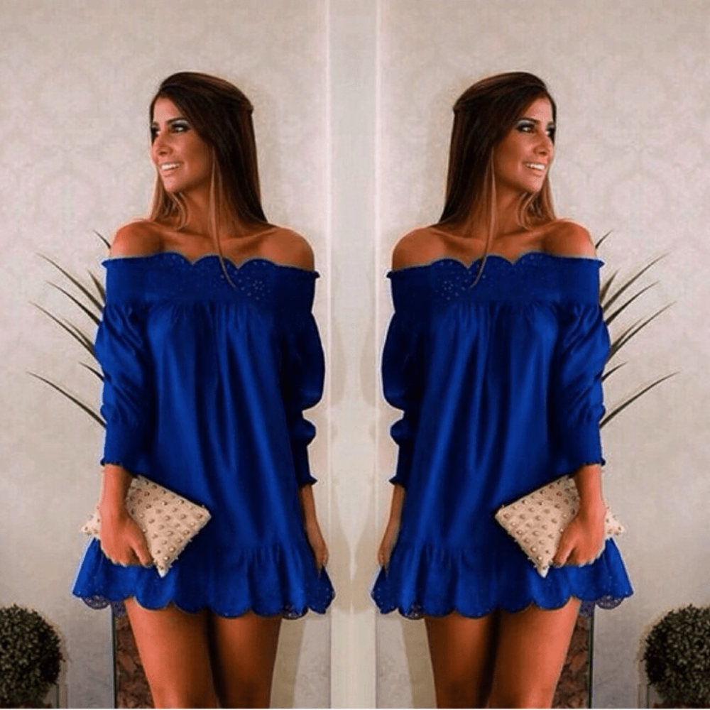 Платье с открытыми плечами