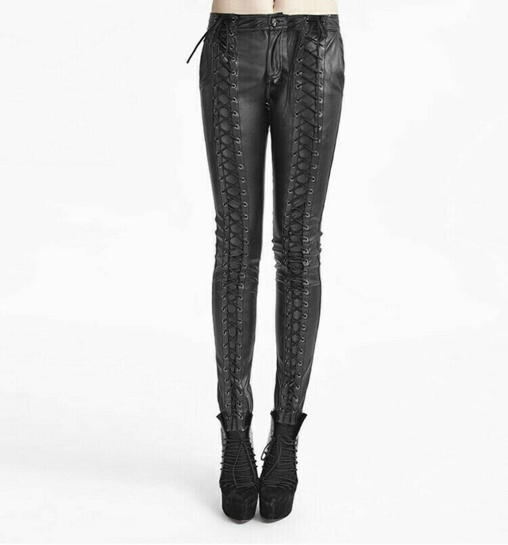 Кожаные штаны с завязками