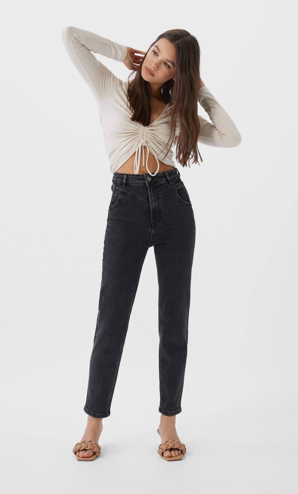 Джинсы на кокетке женские