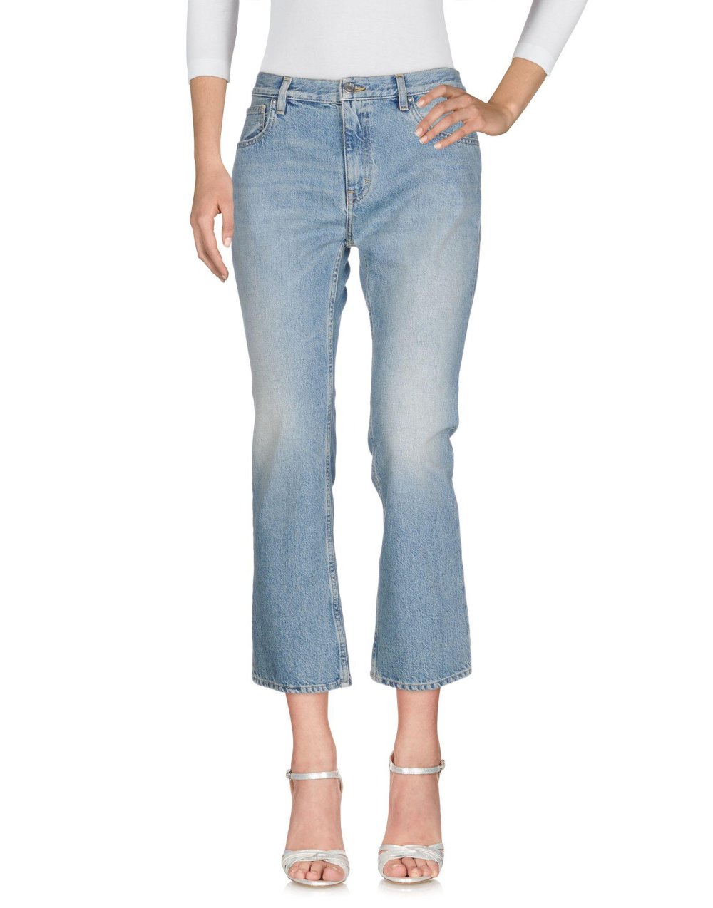 Джинсы с кокеткой впереди