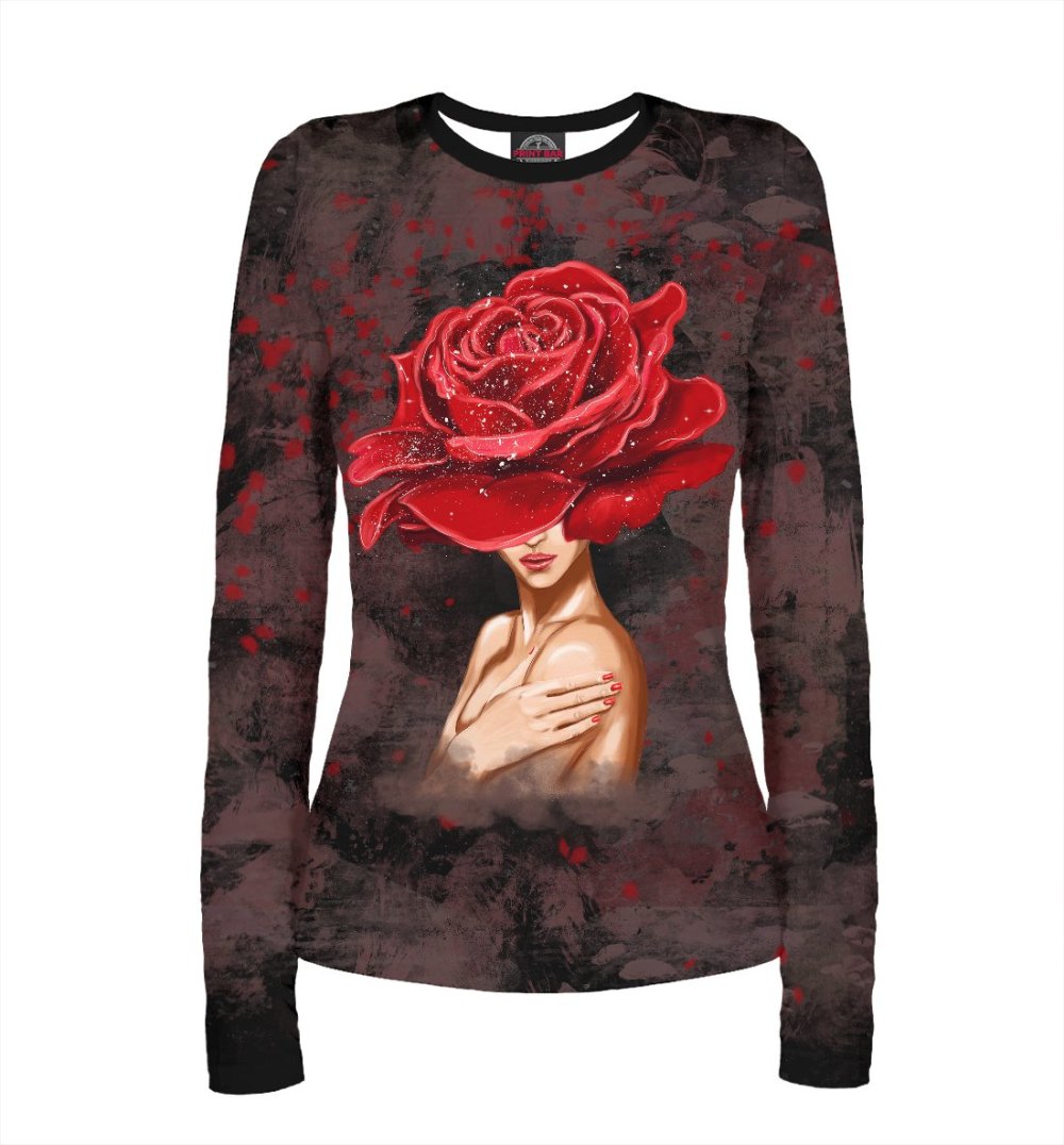 Чёрная кофта с красным принтом