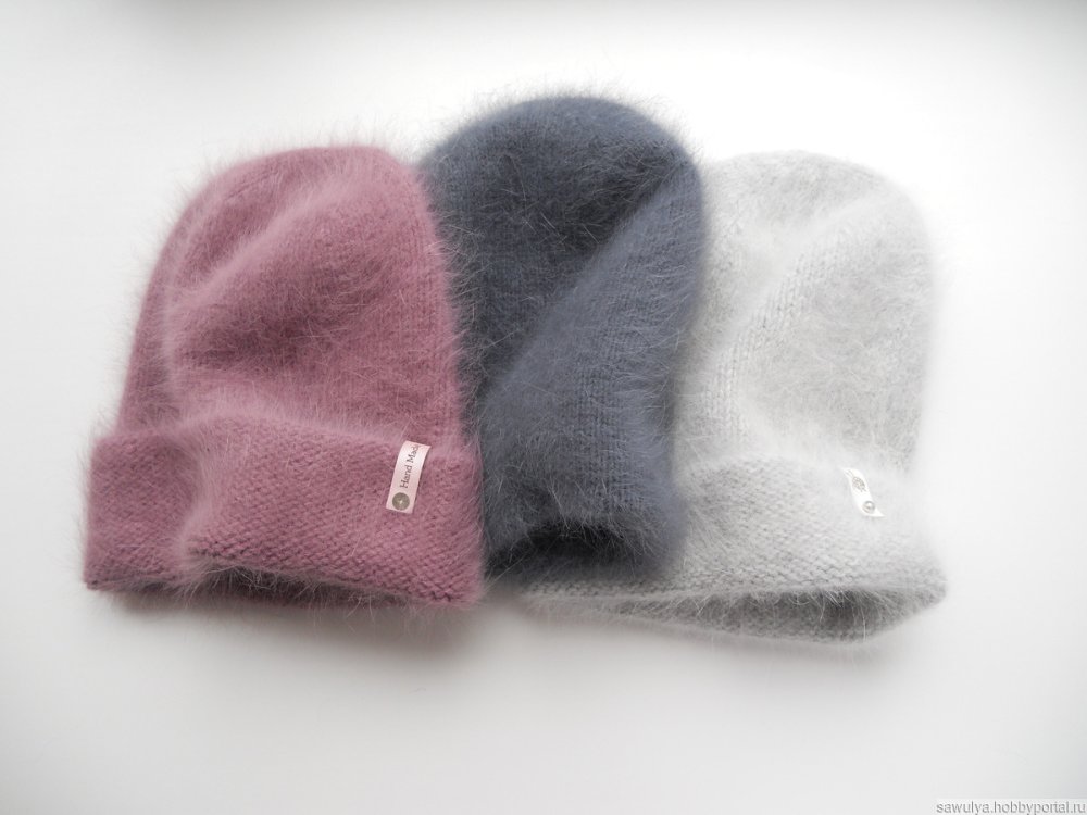 Шапка с подворотом из пуха норки