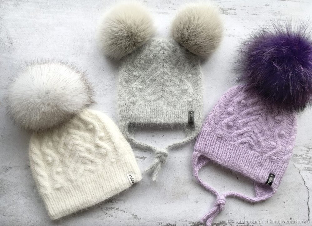 Детская шапка из пуха норки