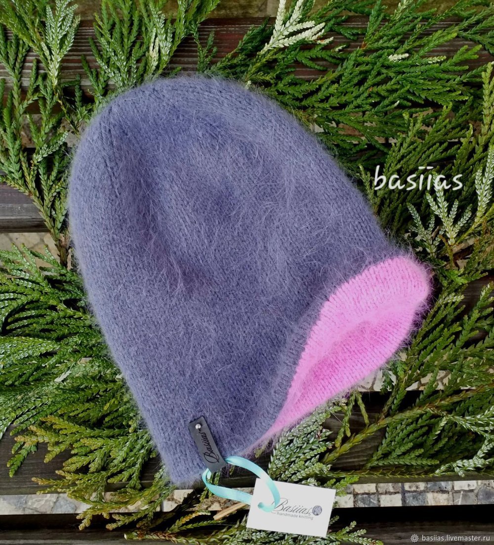 Шапка бини двойная пух норки