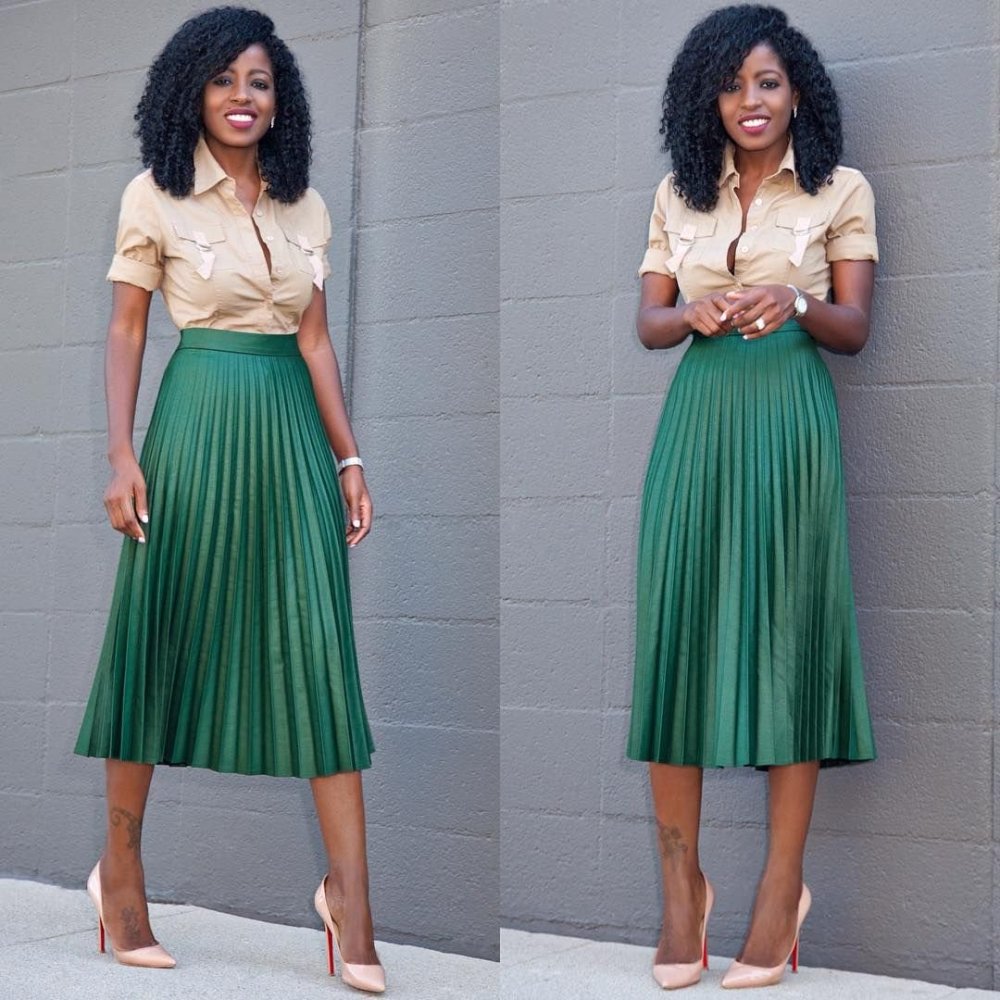 Образы с плиссированной юбкой