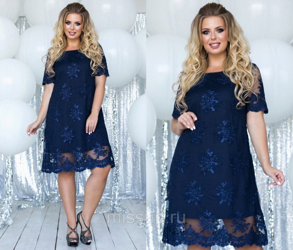 Платье из гипюра для полных женщин