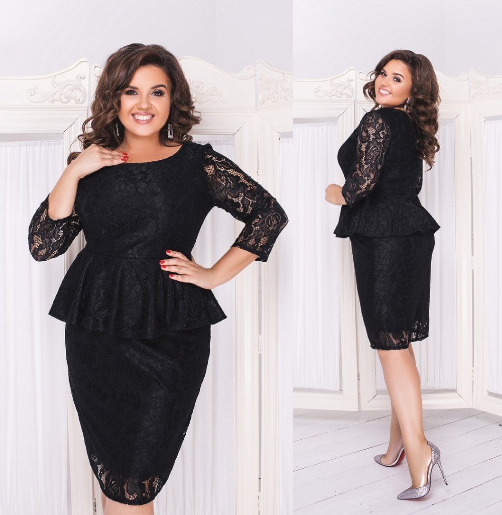 Платье из гипюра для полных женщин