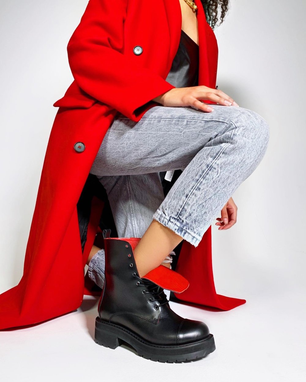 Пальто осеннее красное