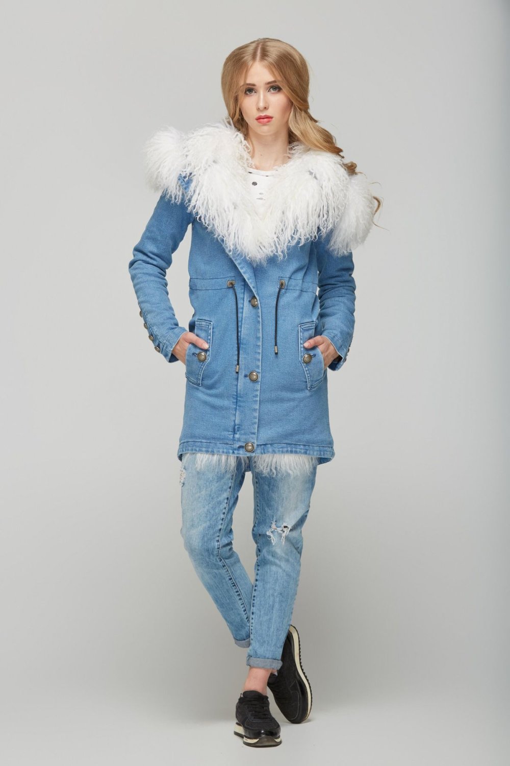 Куртка с мехом ламы