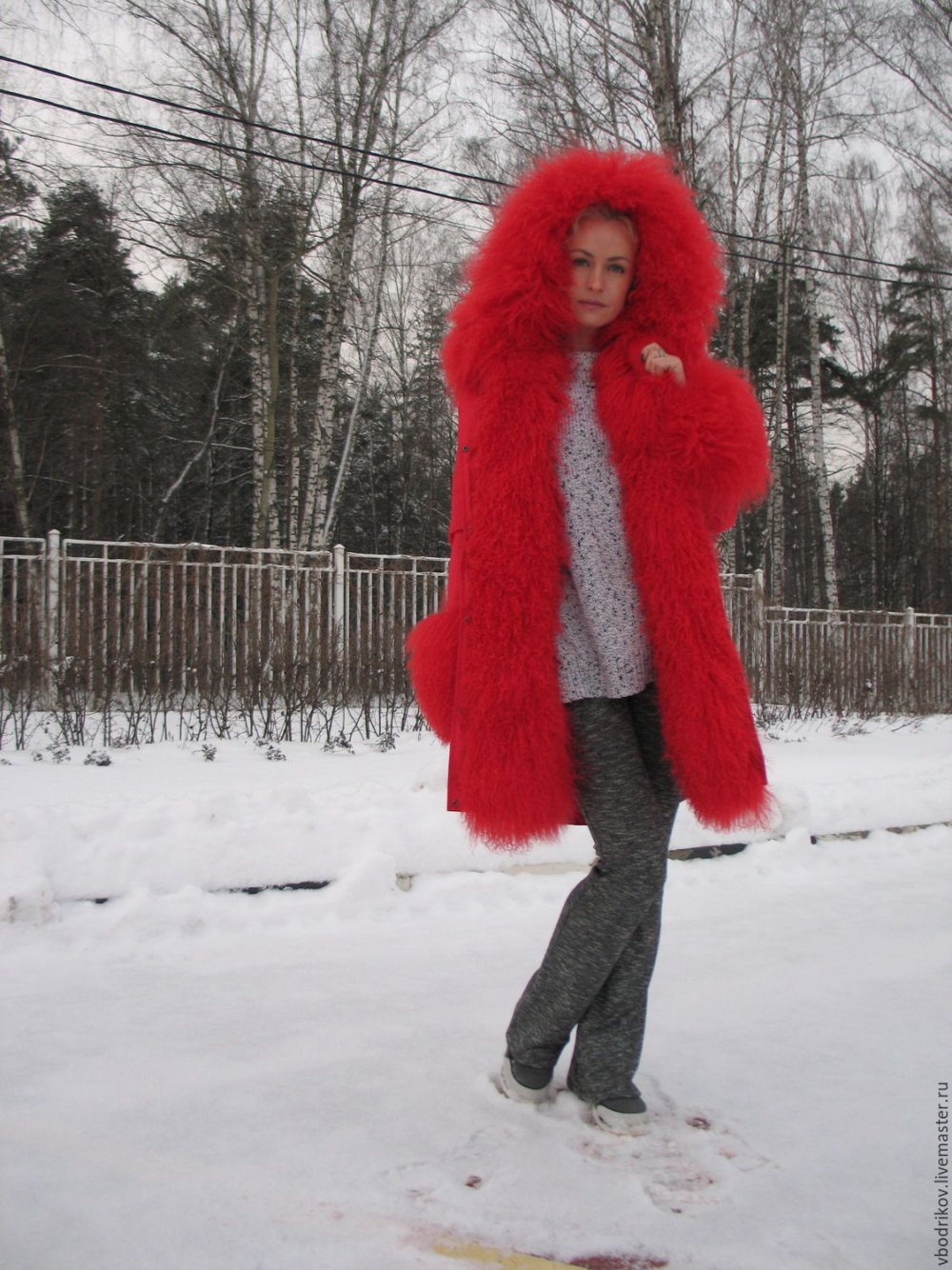 Парка Max Mara с мехом ламы