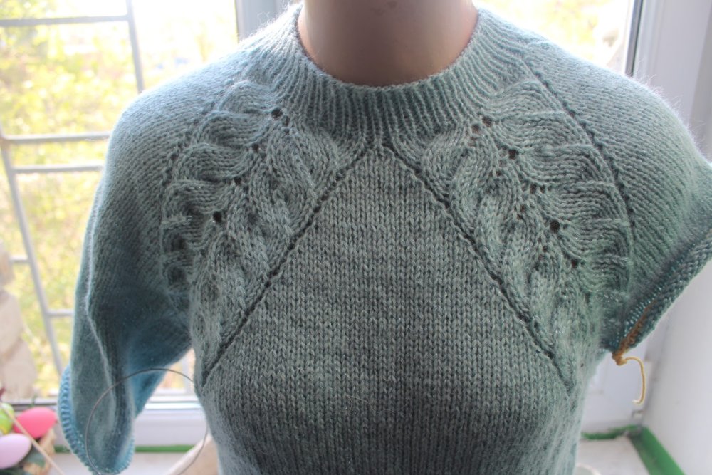 Реглан сверху спицами