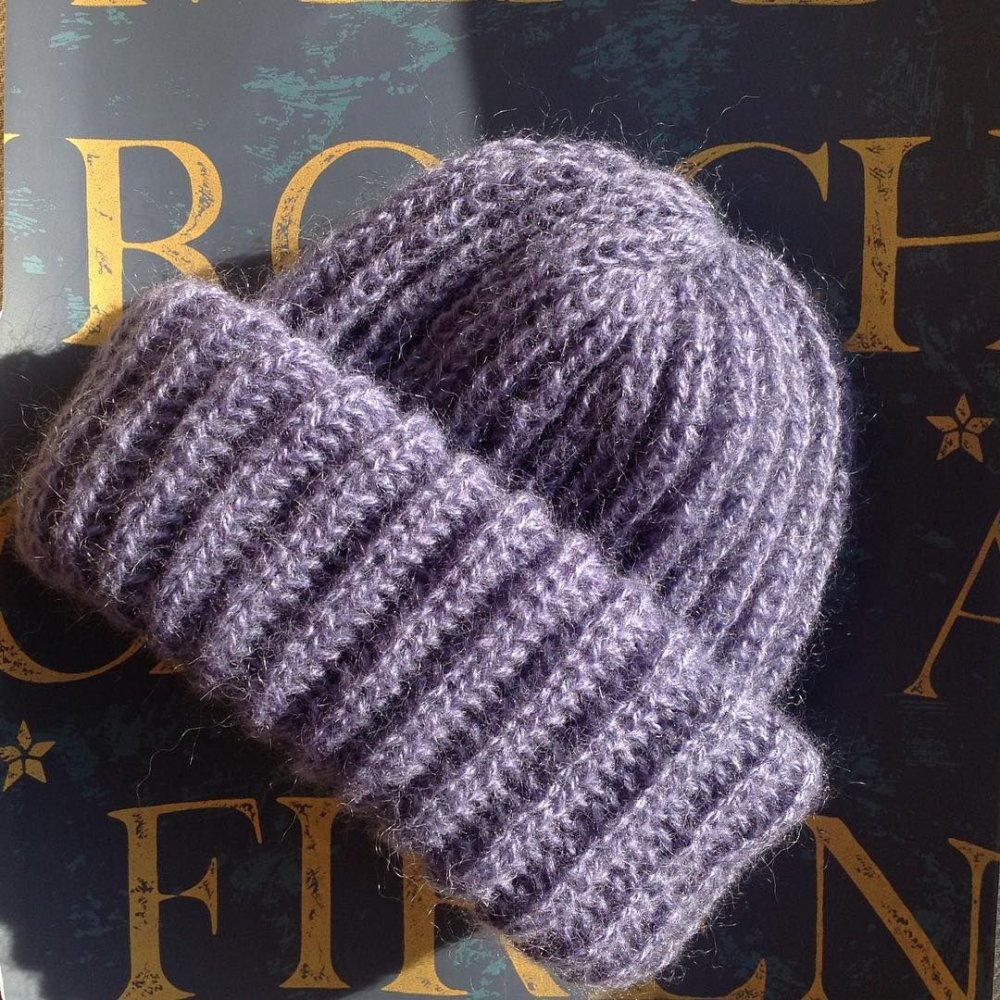 Шапка английской резинкой мохер