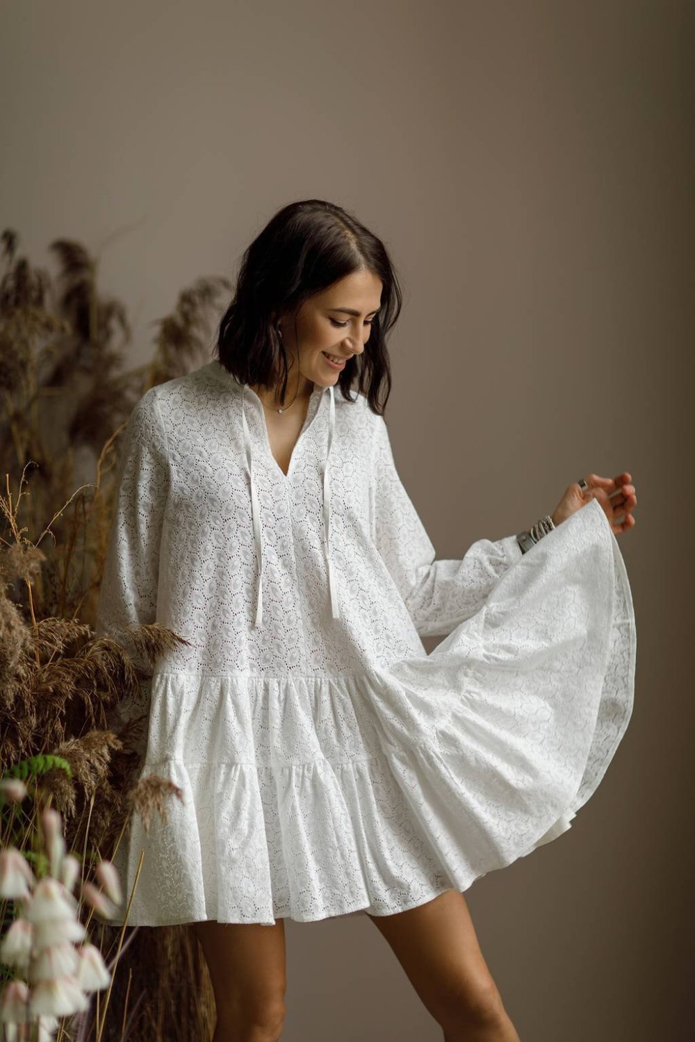 Платья из муслина с объемными рукавами