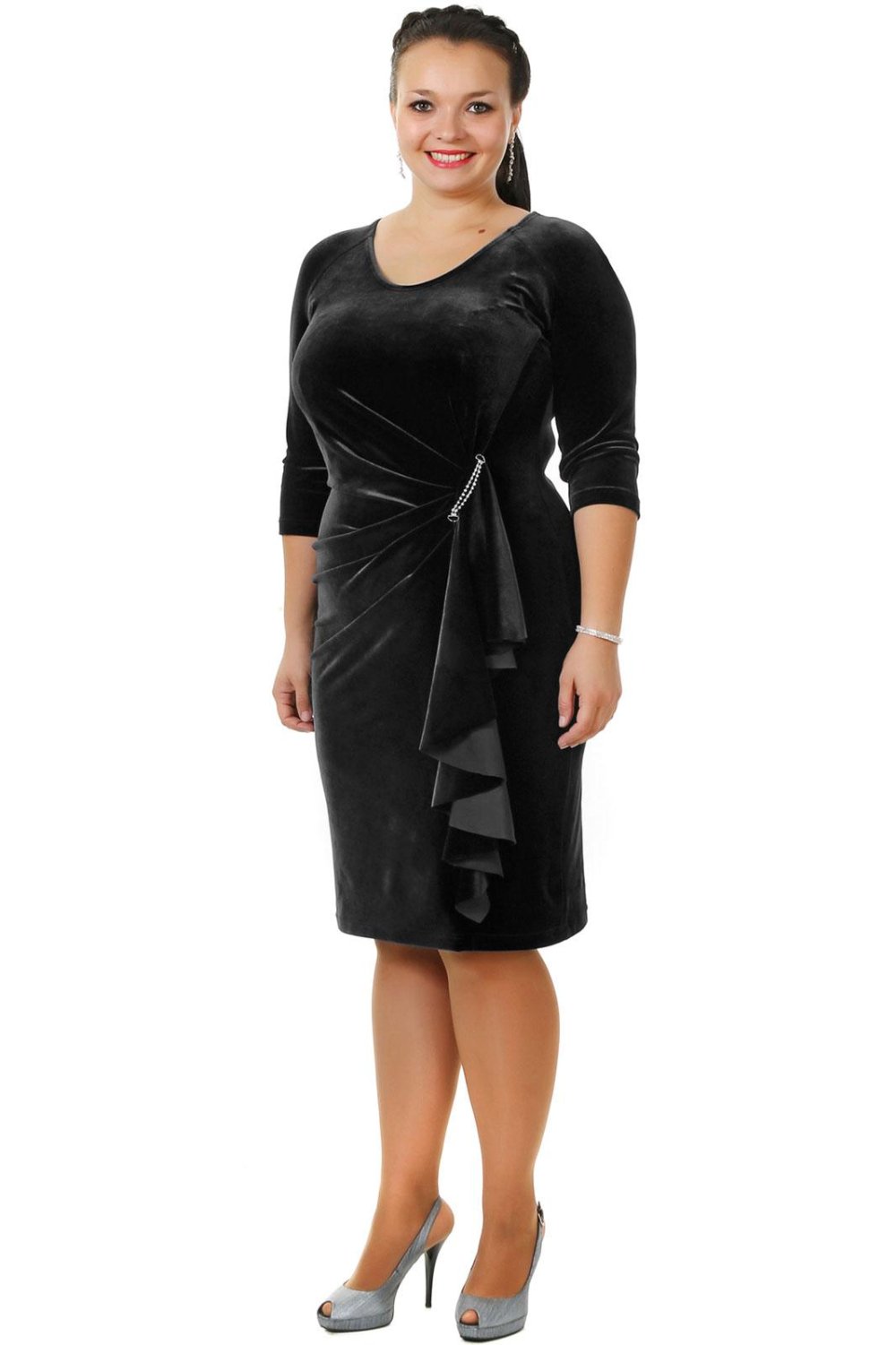 Платье из бархата плюс сайз