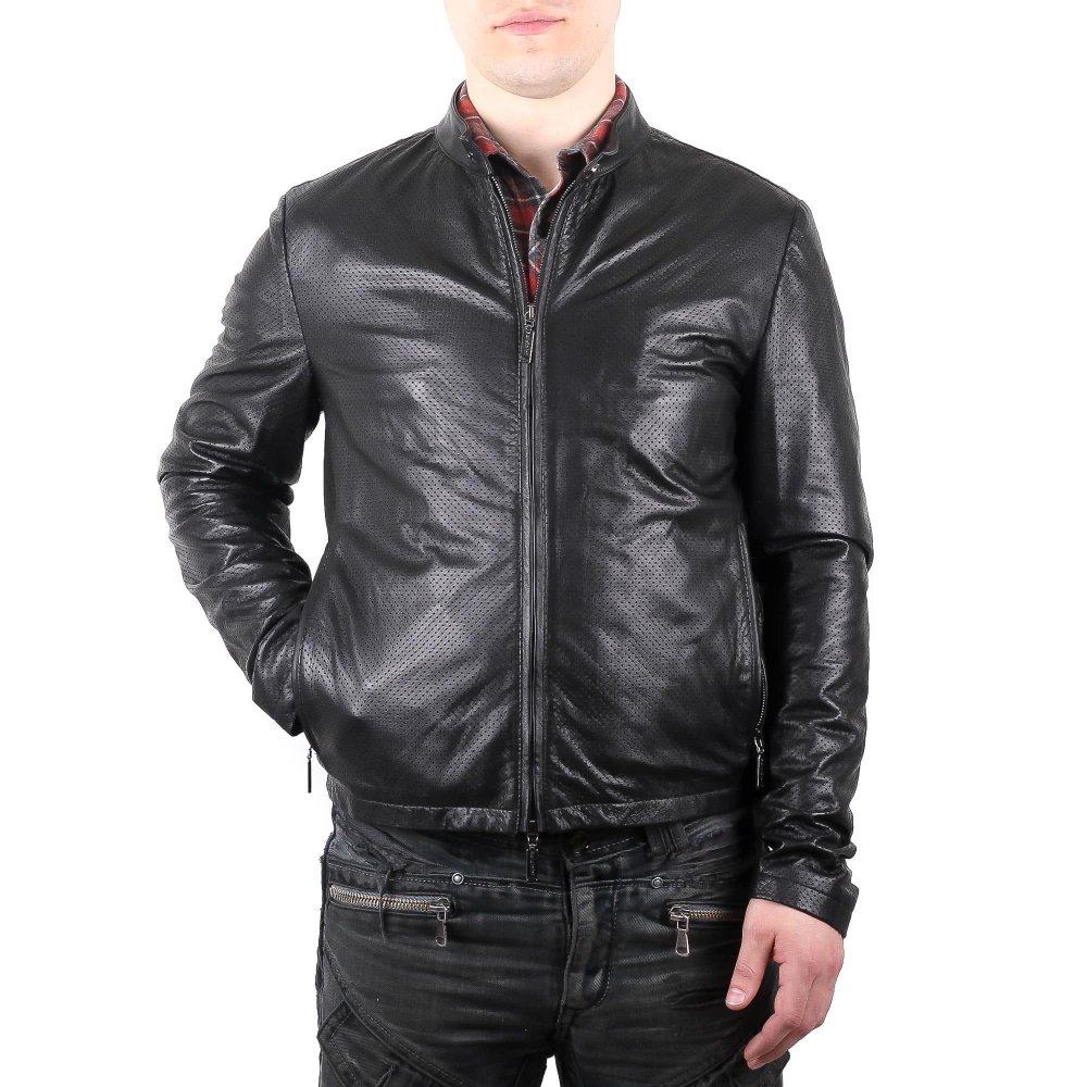 Мужские кожаные куртки на молнии натуральная кожа