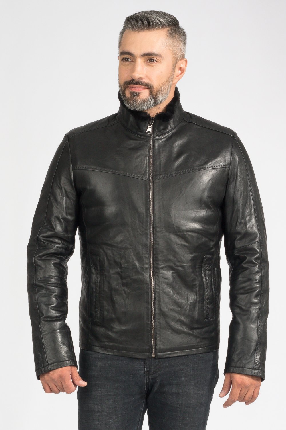 Короткая кожаная куртка мужская