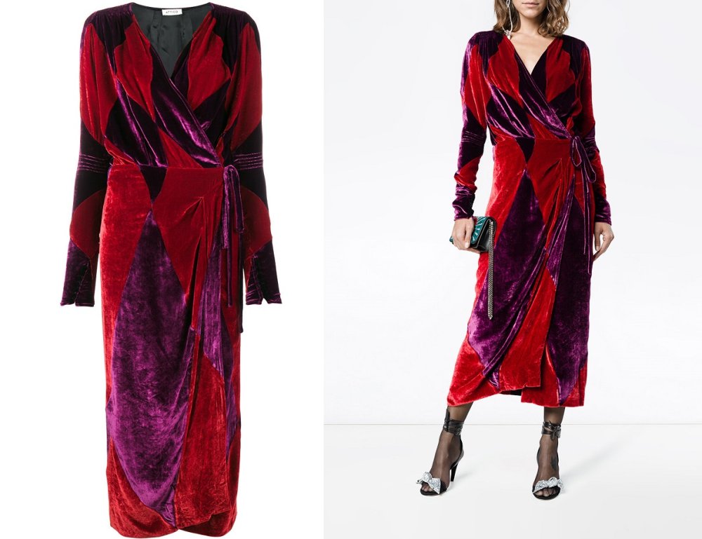 Велюровое платье макси с v образным вырезом