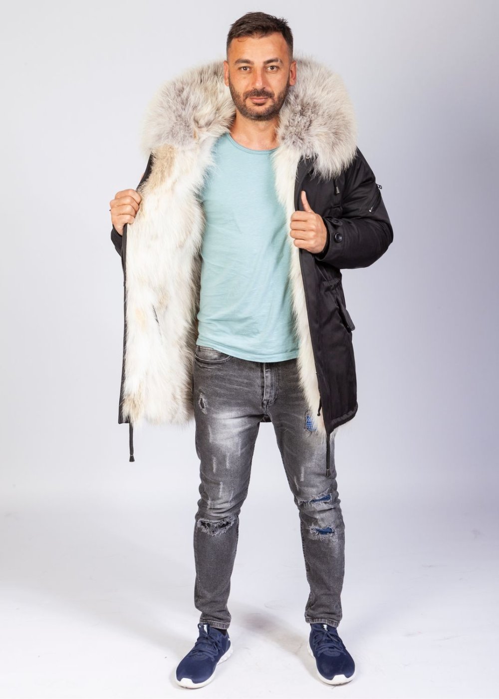 Francesco Galli куртка с мехом волка