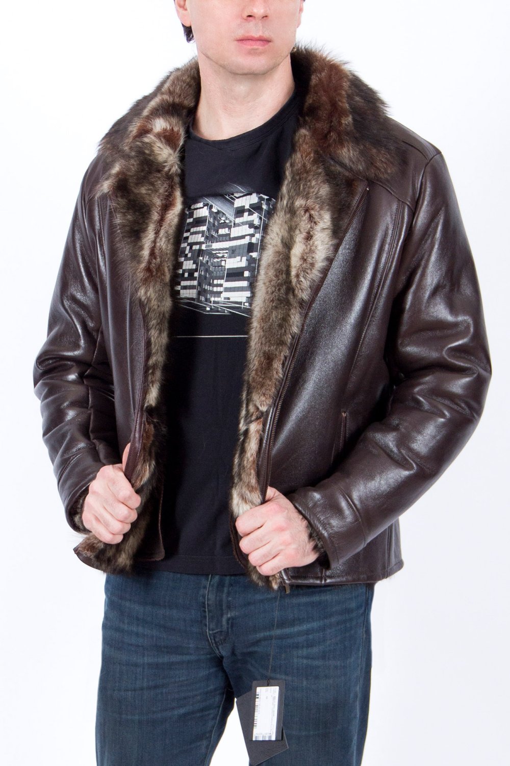 Куртка мужская зимняя с мехом Siyah Jumbo