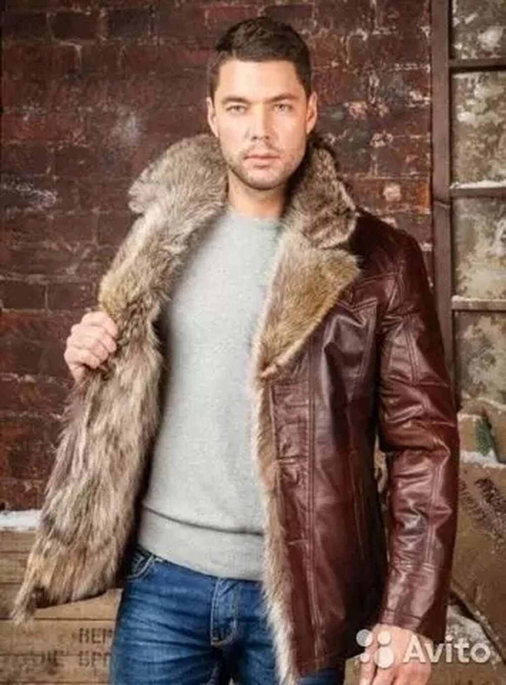 MAAGRECO кожаная куртка с волчьим мехом