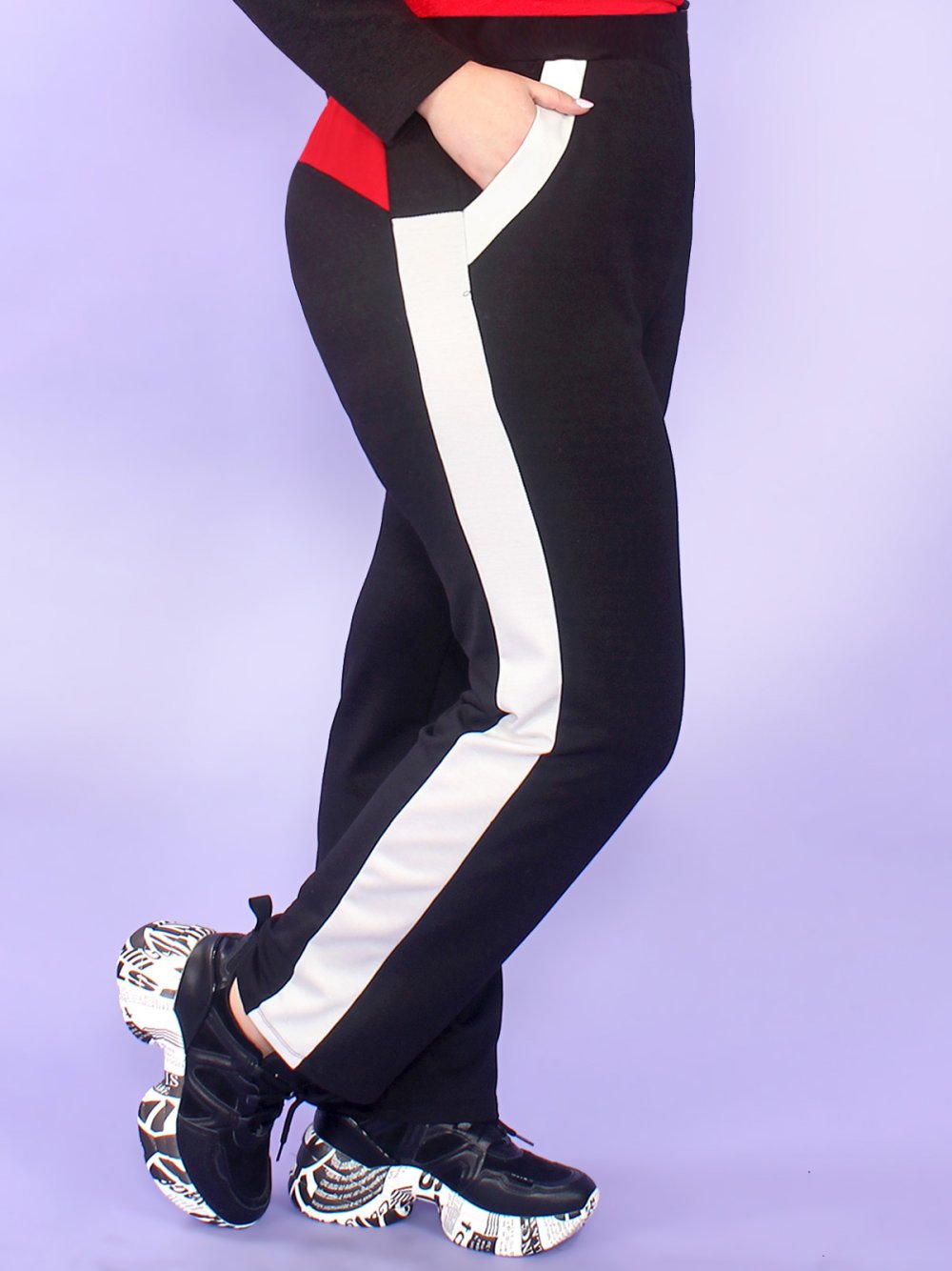 Черные штаны Kappa с лампасами