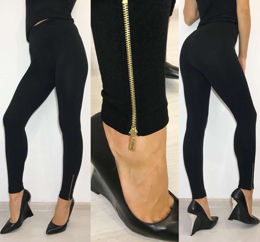 Легинсы женские с молнией
