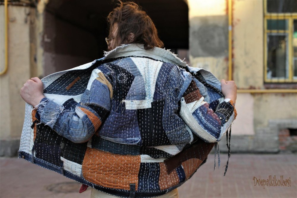 Джинсовая одежда в лоскутной технике