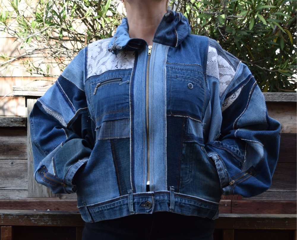 Джинсовая куртка пэчворк