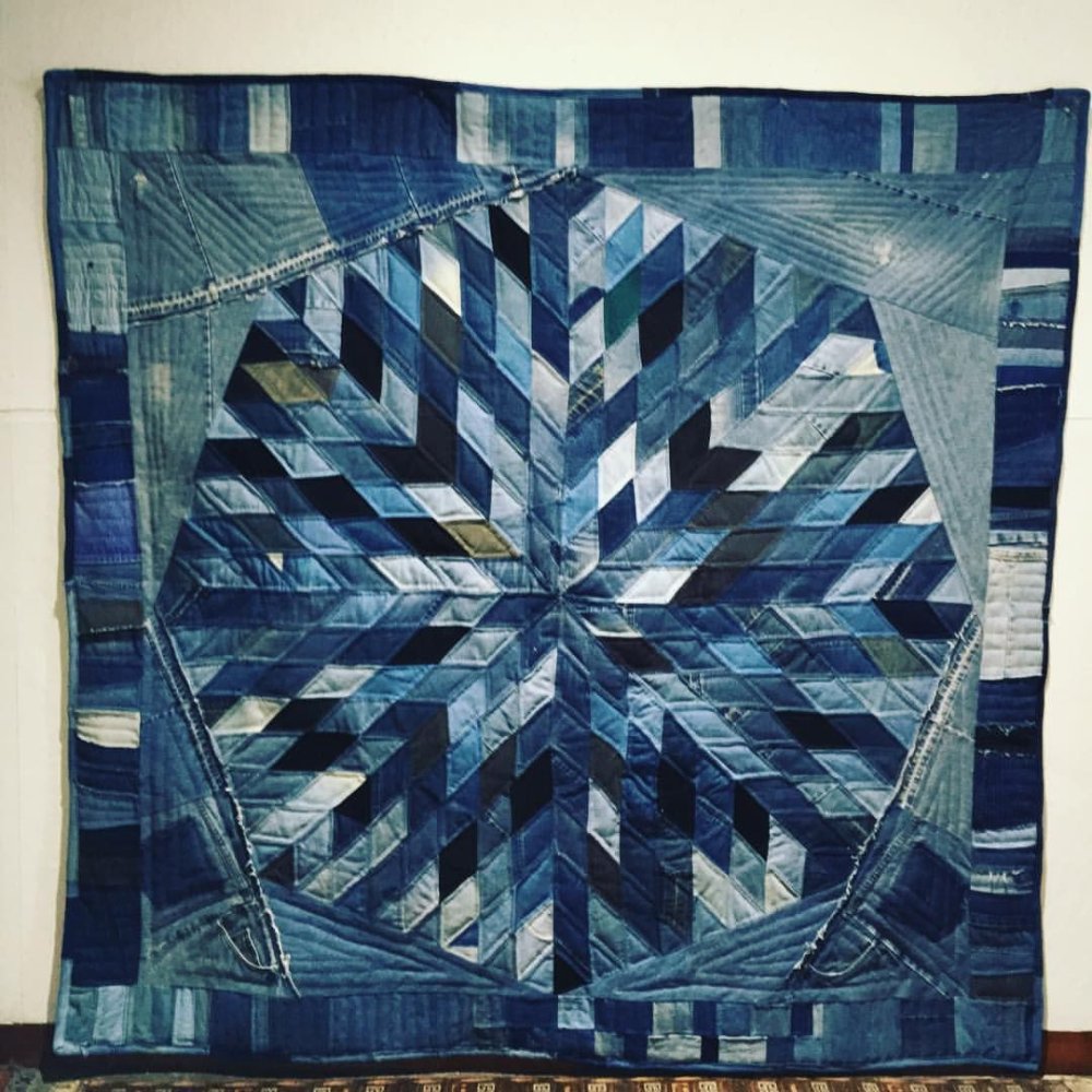 Жилет джинсовый пэчворк