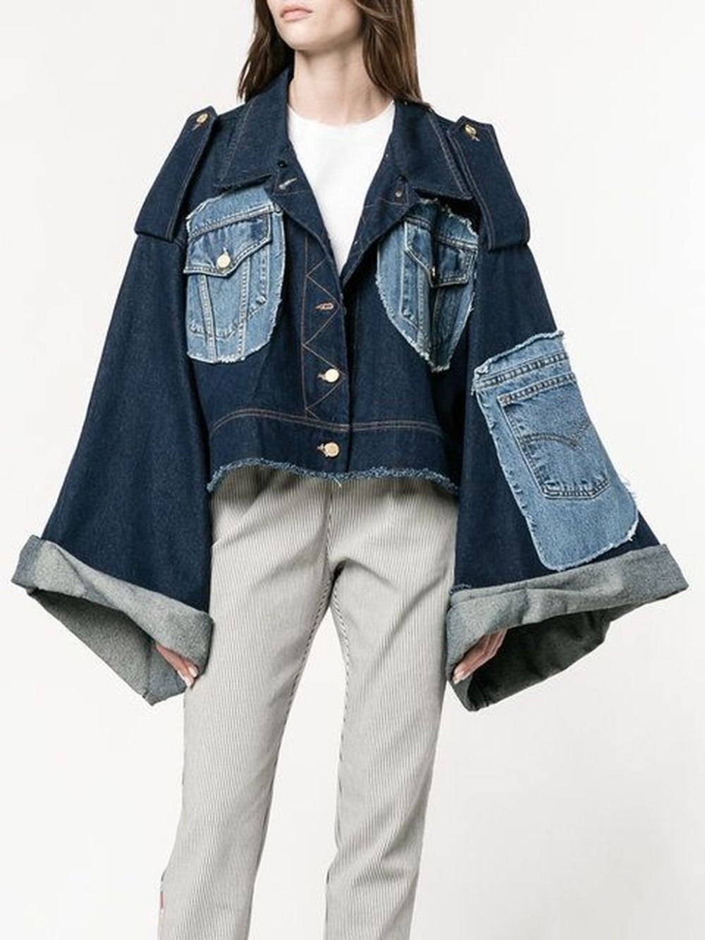 Джинсовое лоскутное пальто