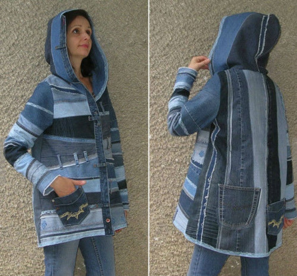 Куртка из старых джинсов