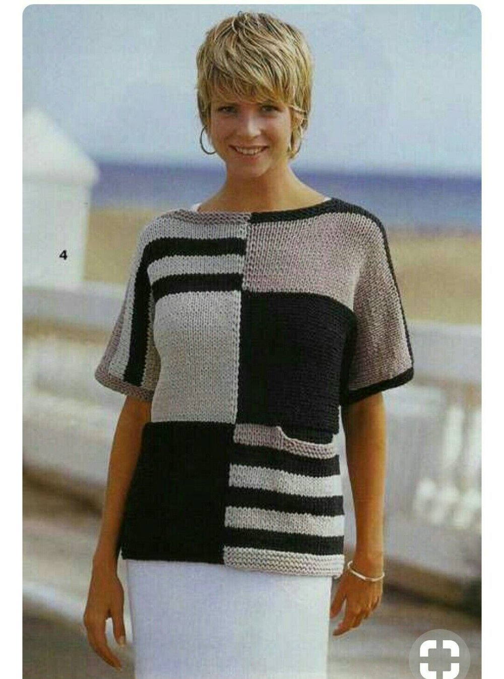 Джемпер в морском стиле женский спицами