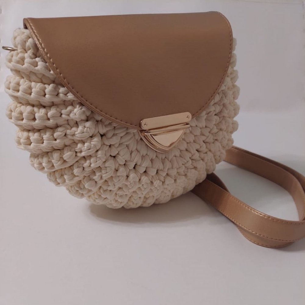 Вязаная сумка Ракушка крючком сумочка из трикотажной пряжи