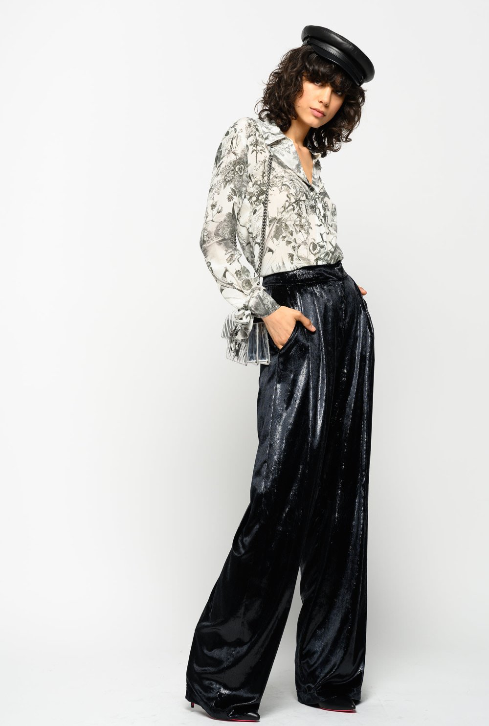 Брюки палаццо сатин