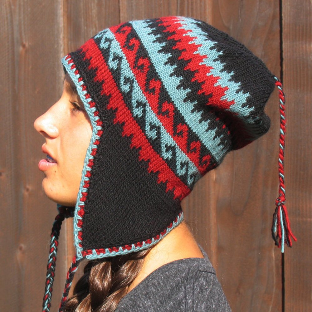 Шапка чулок вязаная