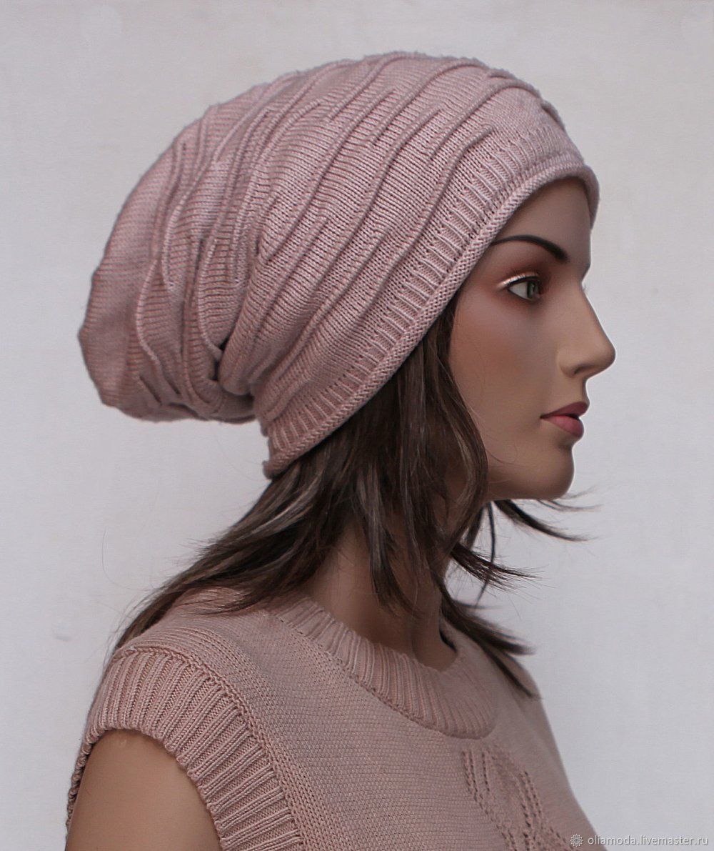 Шапка чулок вязаная