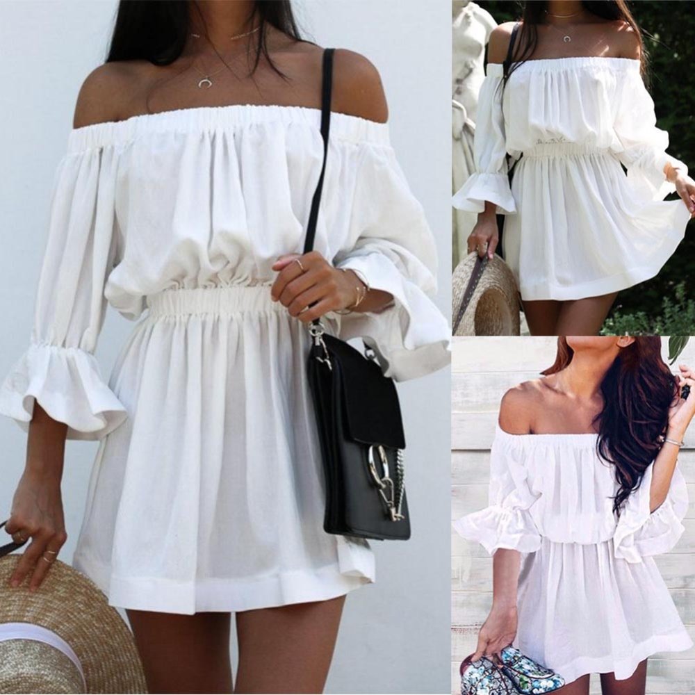 Платье юбка с открытыми плечами