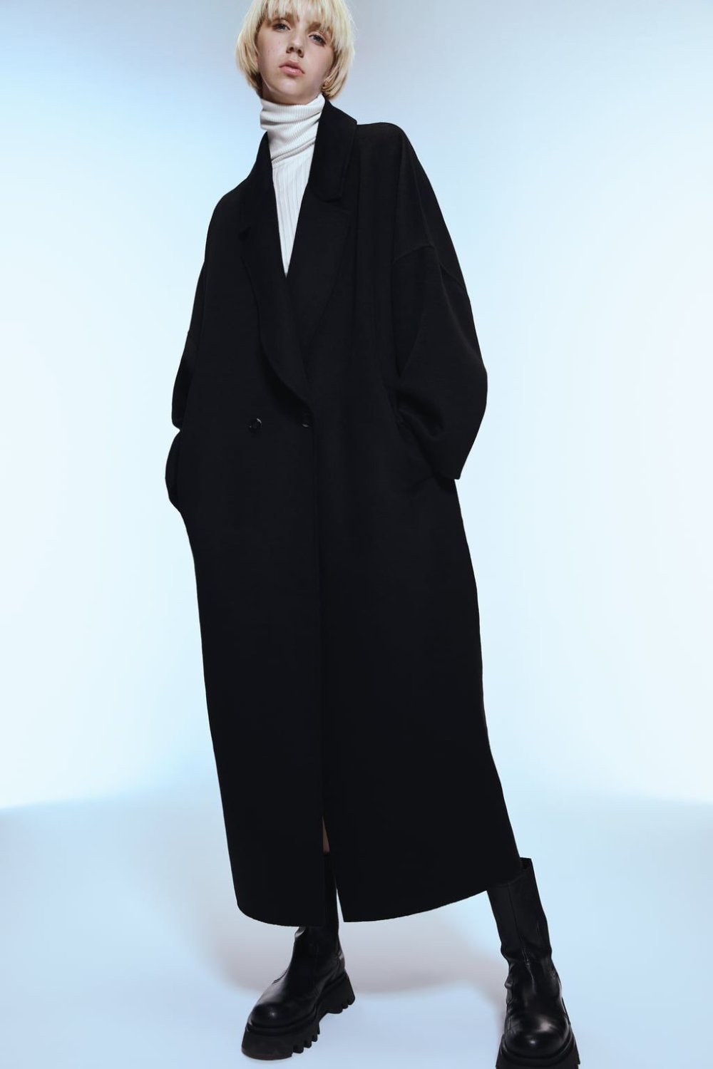 Пальто Зара серое